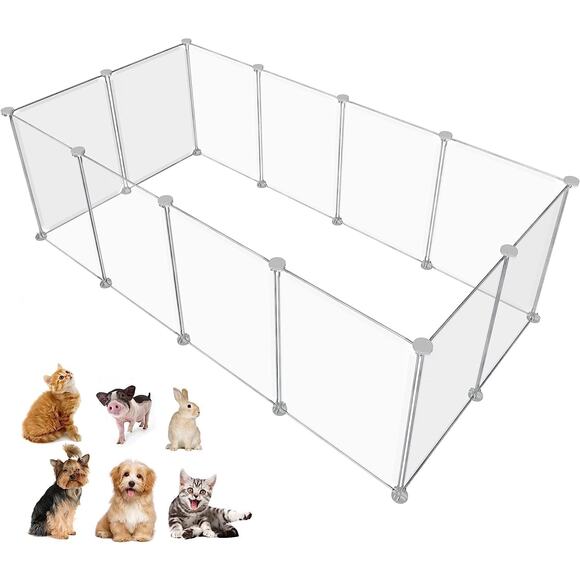 Pet Playpen Portable Small Animals Playpen 12 Panels 48"L x 24"W x 16"H - Picture 1 of 6